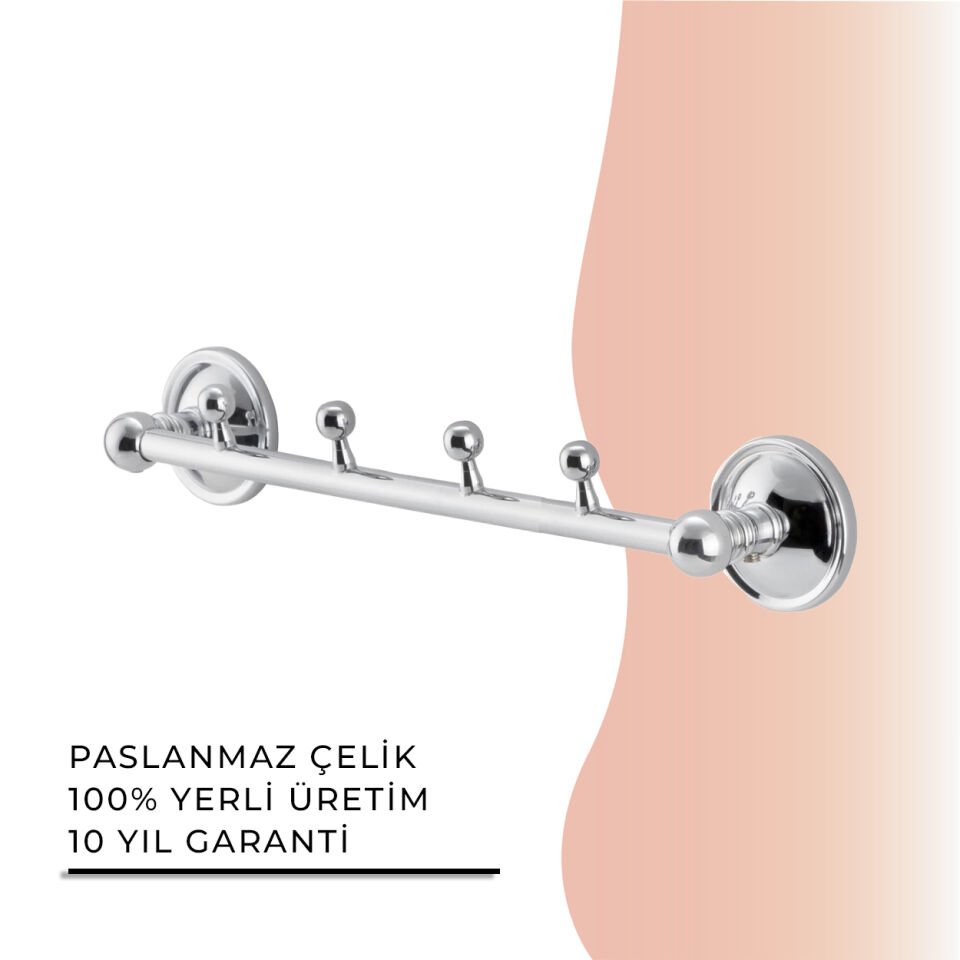 İGK YAPI - Çelik Banyo Bella Boncuk Dörtlü Askılık (40-023)