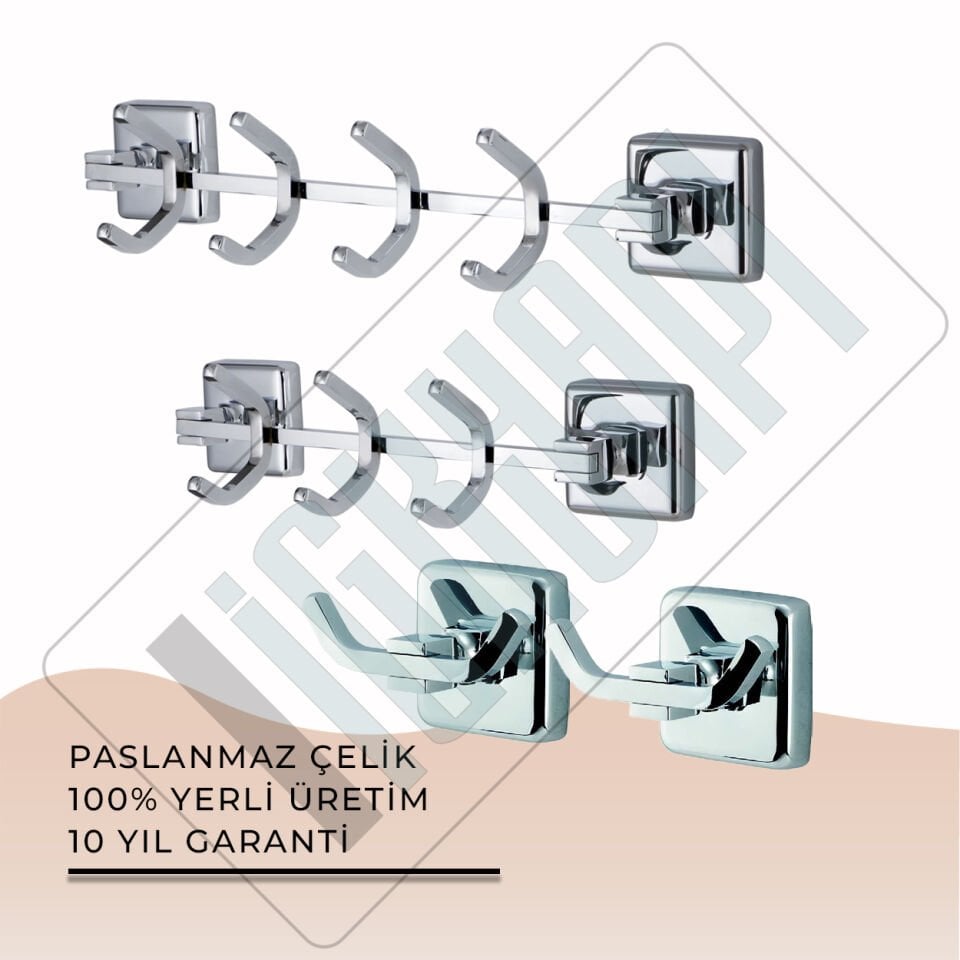 İGK YAPI - Çelik Banyo Kumru Banyo Aksesuar Seti -9(4 Parça)