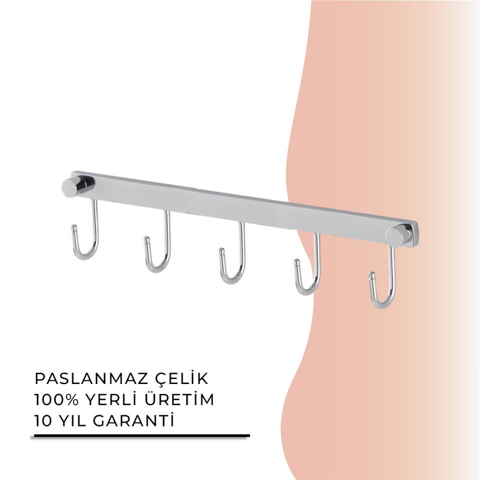 İGK YAPI - Çelik Banyo Bella Milas Beşli Askılık (40-043)