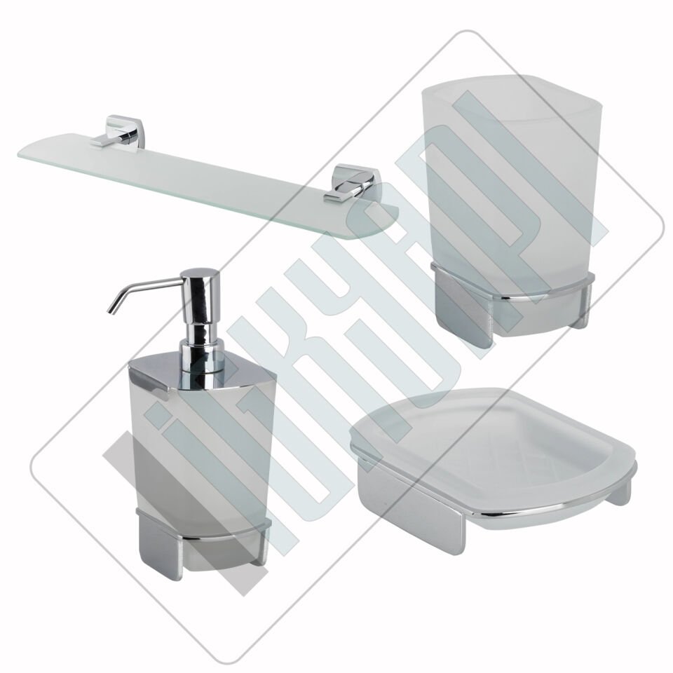 İGK YAPI - Çelik Banyo Milano Banyo Aksesuar Seti -11(4 Parça)