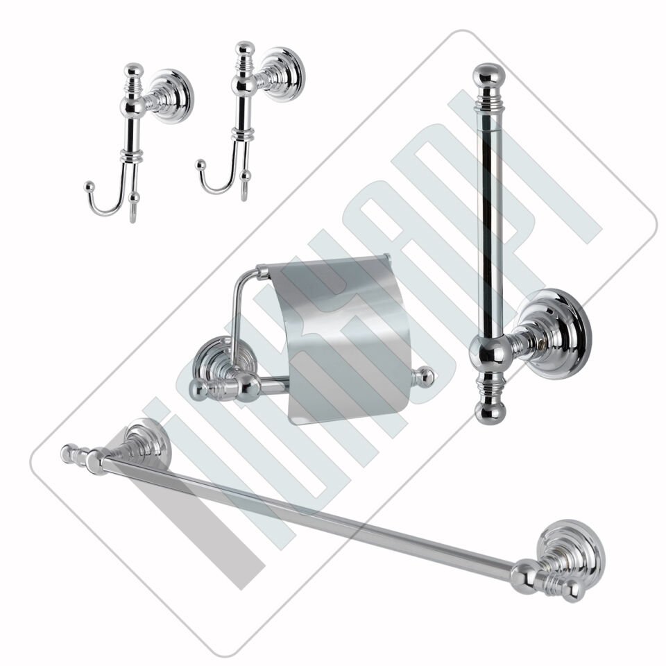 İGK YAPI - Çelik Banyo Ottoman Banyo Aksesuar Seti -14(5 Parça)