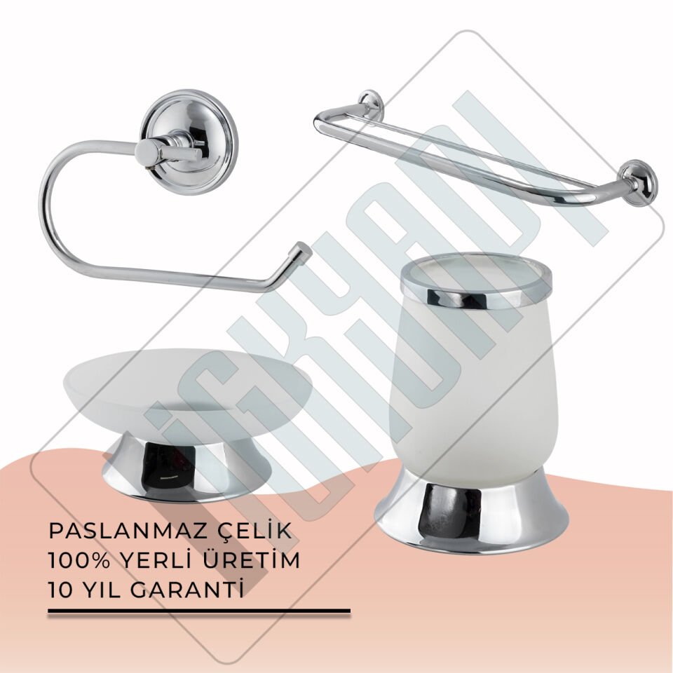 İGK YAPI - Çelik Banyo Bella Banyo Aksesuar Seti -16(4 Parça)