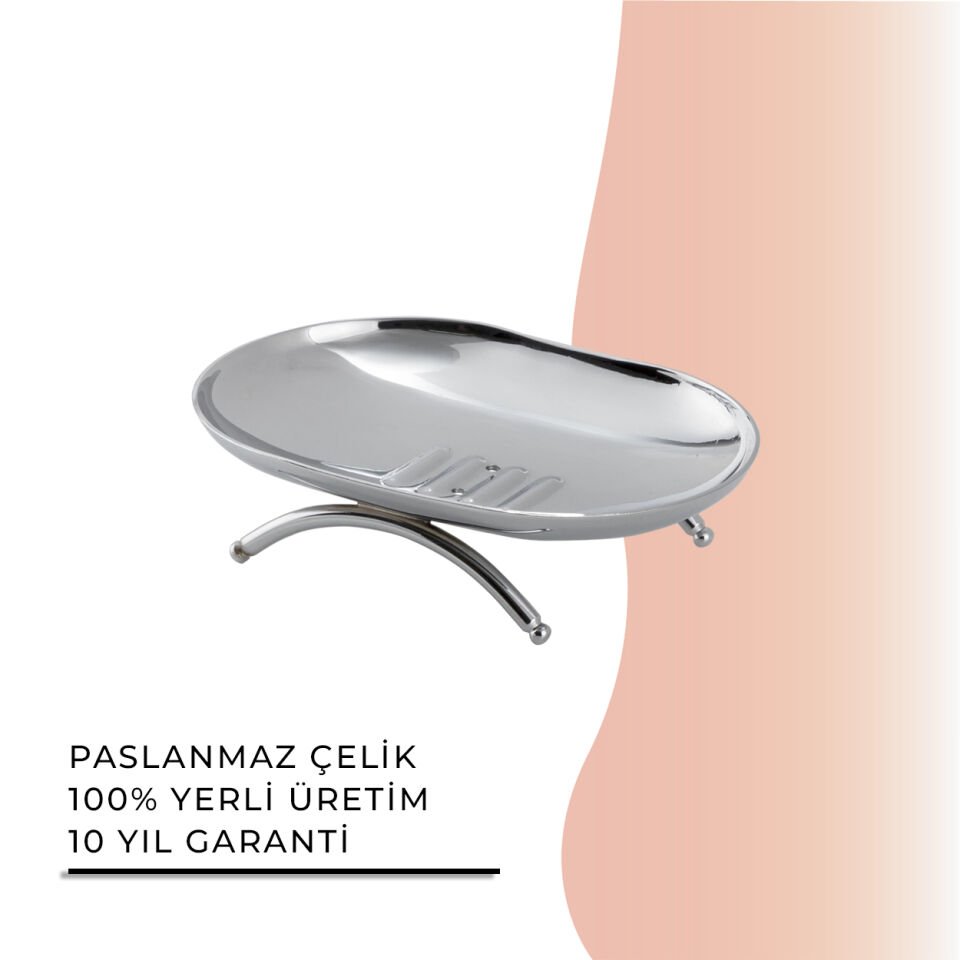 İGK YAPI - Çelik Banyo Bella Cansu Set Üstü Sabunluk Krom(50-053)