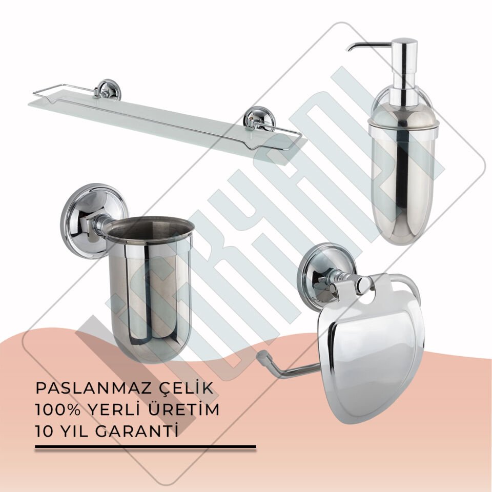 İGK YAPI - Çelik Banyo Bella Banyo Aksesuar Seti -17(4 Parça)