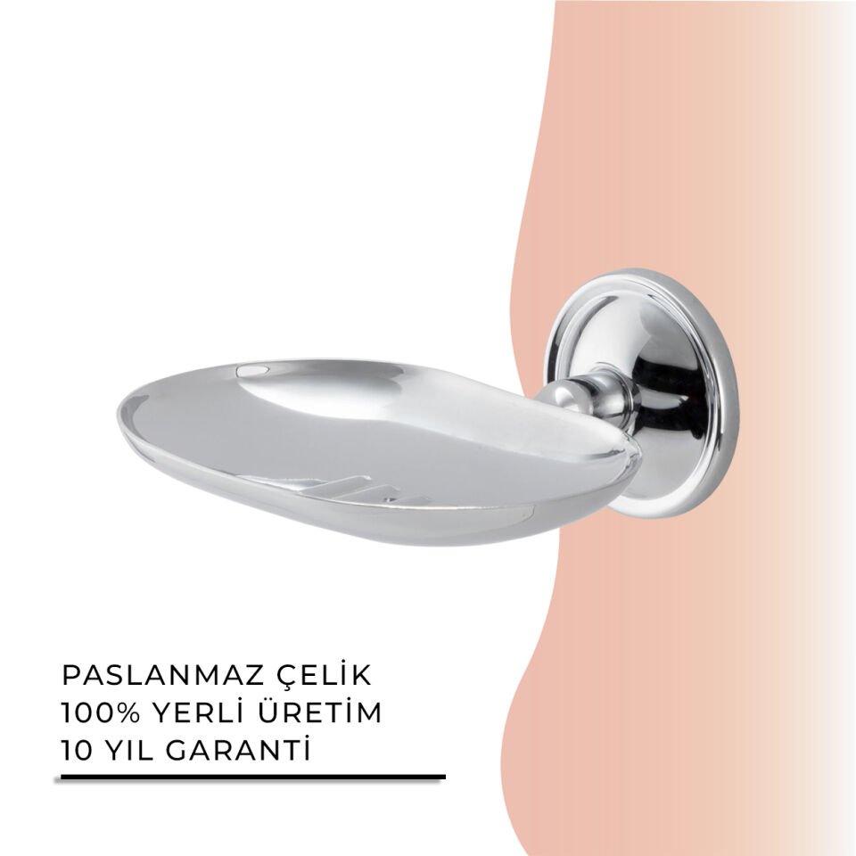 İGK YAPI - Çelik Banyo Bella Cansu Montajlı Sabunluk Krom(50-054)