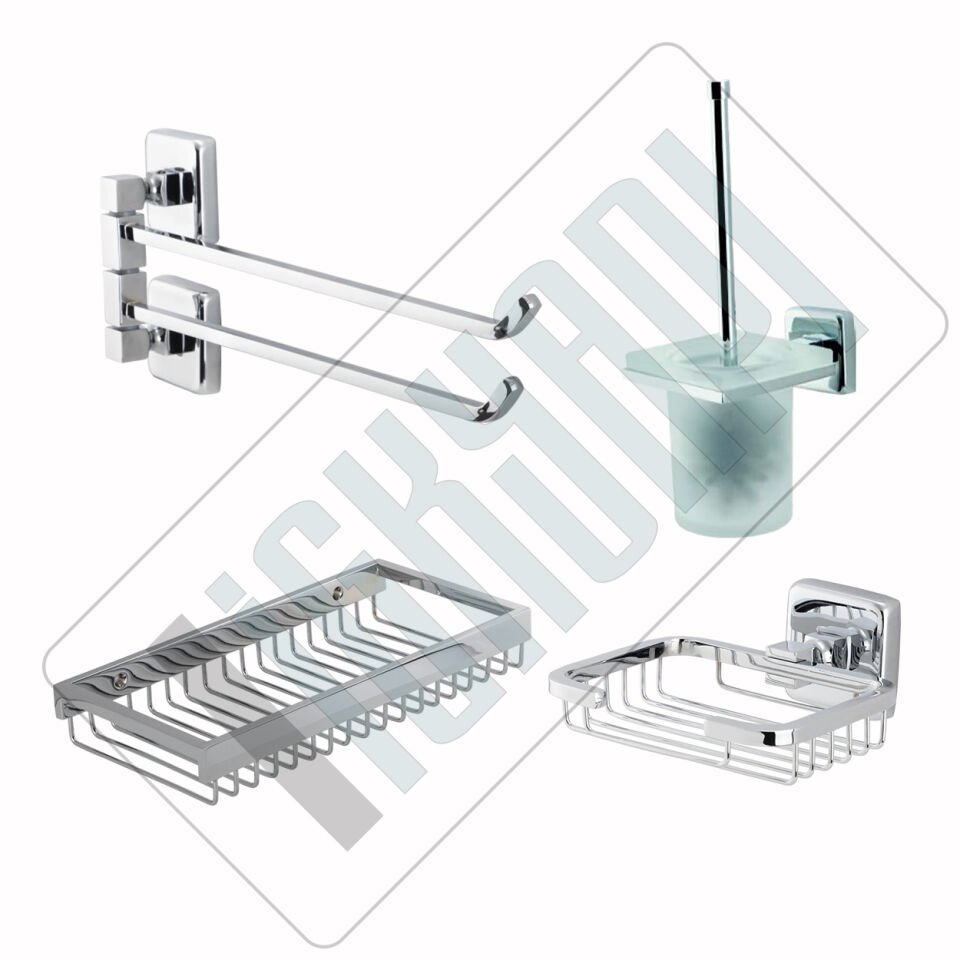 İGK YAPI - Çelik Banyo Kumru Banyo Aksesuar Seti -19(4 Parça)