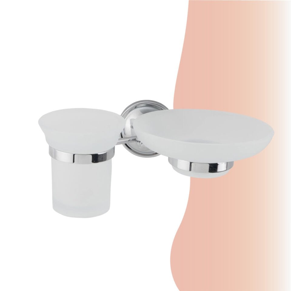 İGK YAPI - Çelik Banyo Bella Erciyes Sabunluk Diş Fırçalık (50-073)