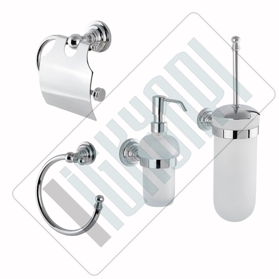 İGK YAPI - Çelik Banyo Ottoman Banyo Aksesuar Seti -22(3 Parça)