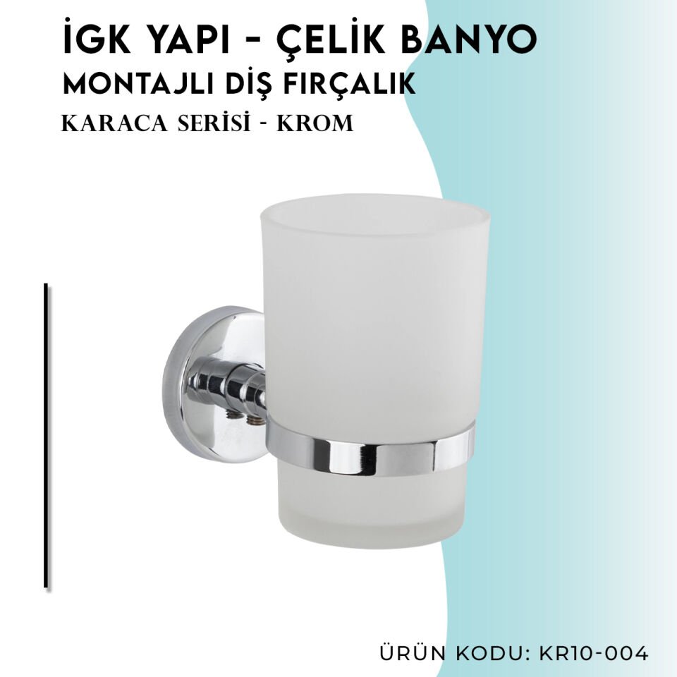 İGK YAPI - Çelik Banyo Karaca Montajlı Diş Fırçalık (KR10-004)