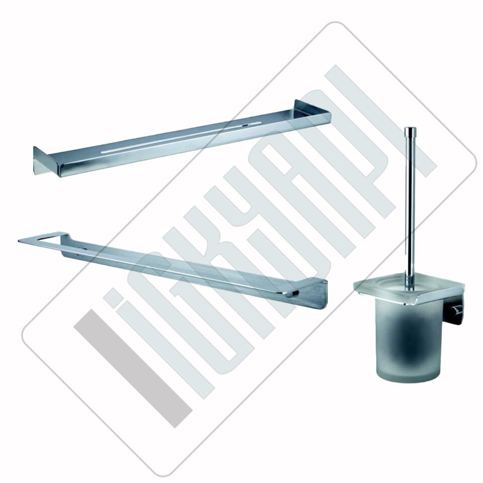 İGK YAPI - Çelik Banyo Paris Banyo Aksesuar Seti -24(3 Parça)