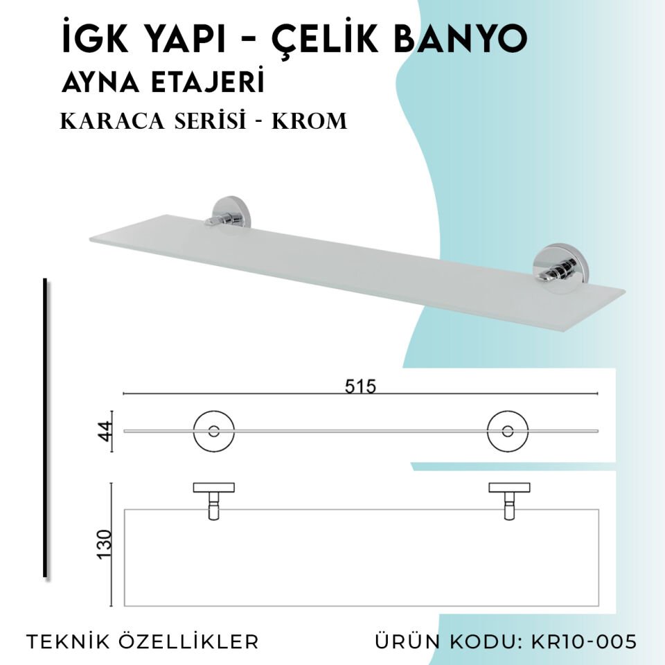 İGK YAPI - Çelik Banyo Karaca Etajer (KR10-005)