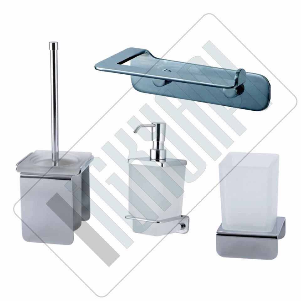 İGK YAPI - Çelik Banyo Paris Banyo Aksesuar Seti -26(4 Parça)
