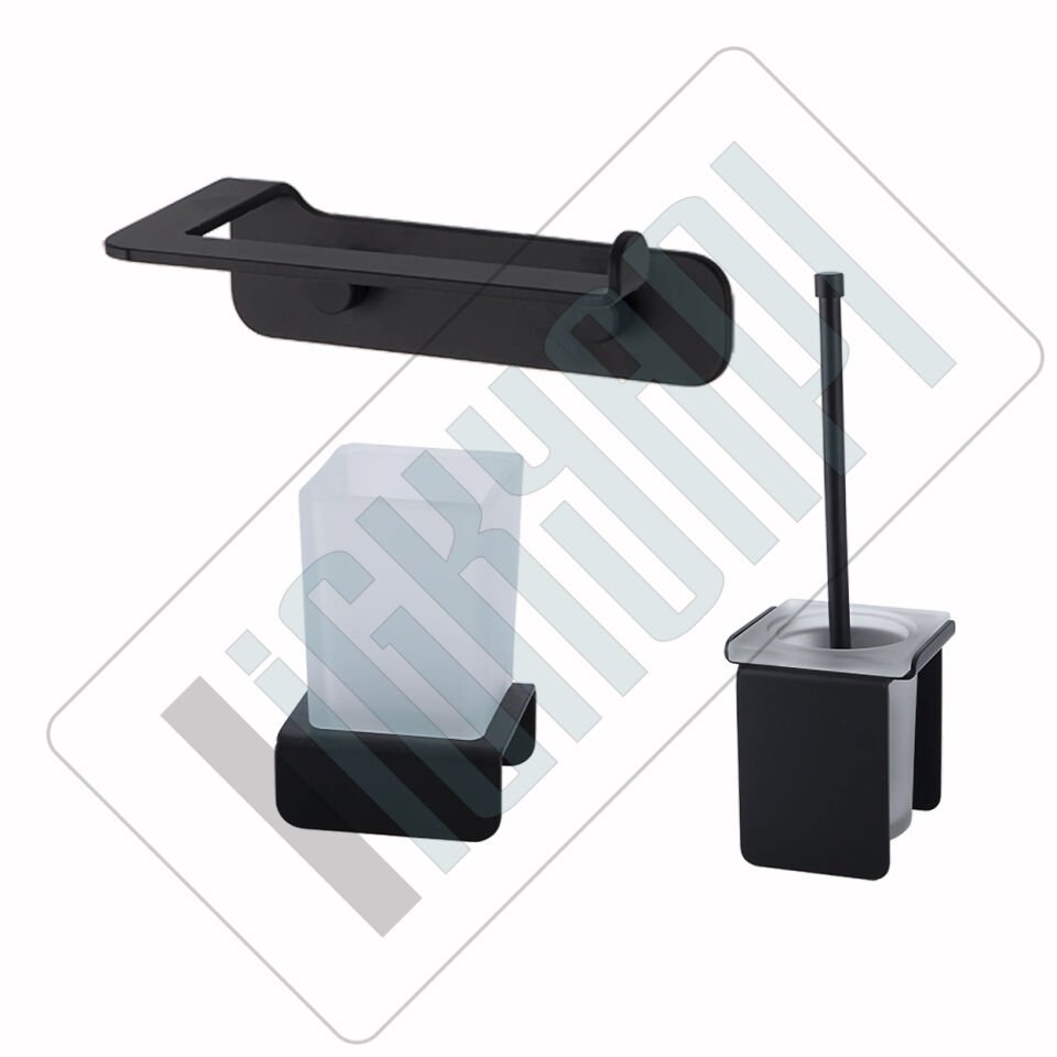 İGK YAPI - Çelik Banyo Paris Banyo Aksesuar Seti -30(3 Parça)