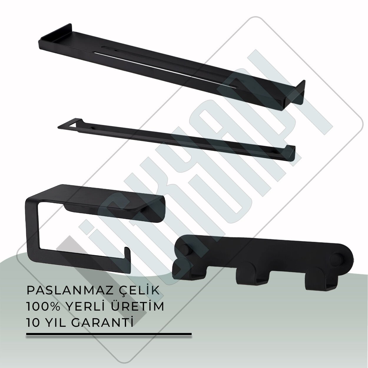 İGK YAPI - Çelik Banyo Paris Banyo Aksesuar Seti -31(4 Parça)
