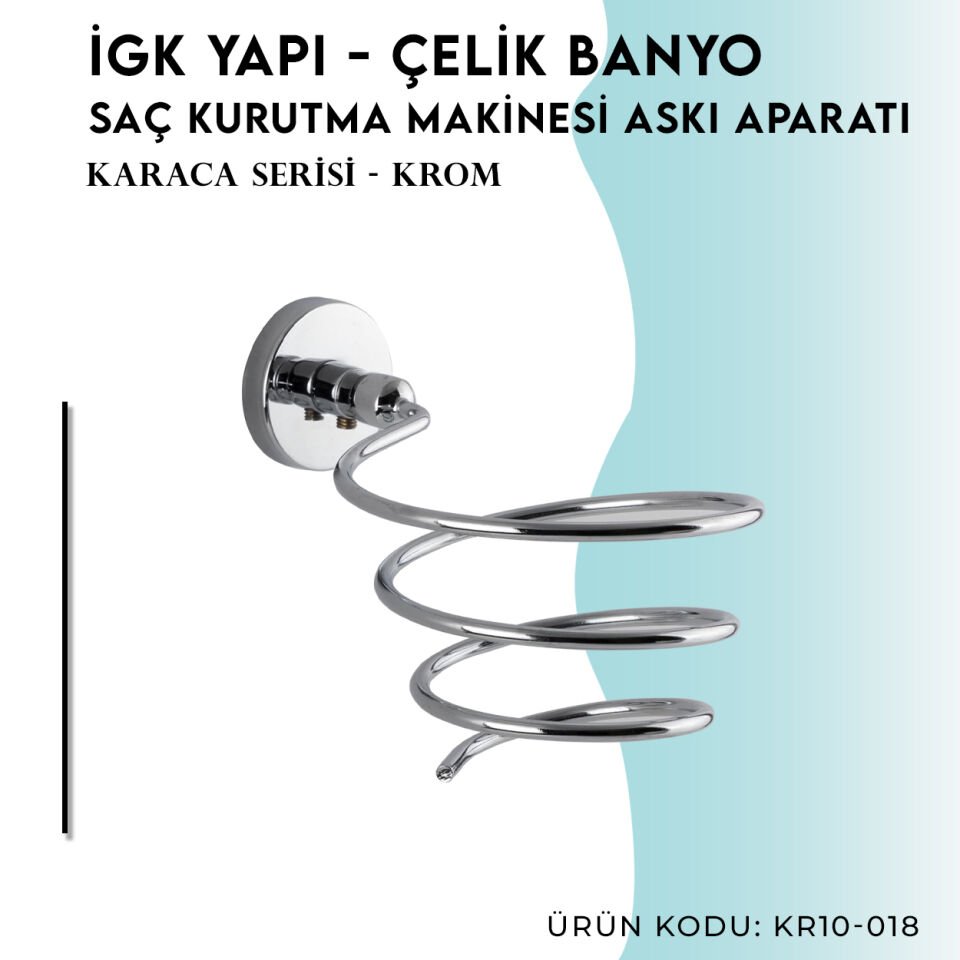 İGK YAPI - Çelik Banyo Karaca Fön Askılık (KR10-018)