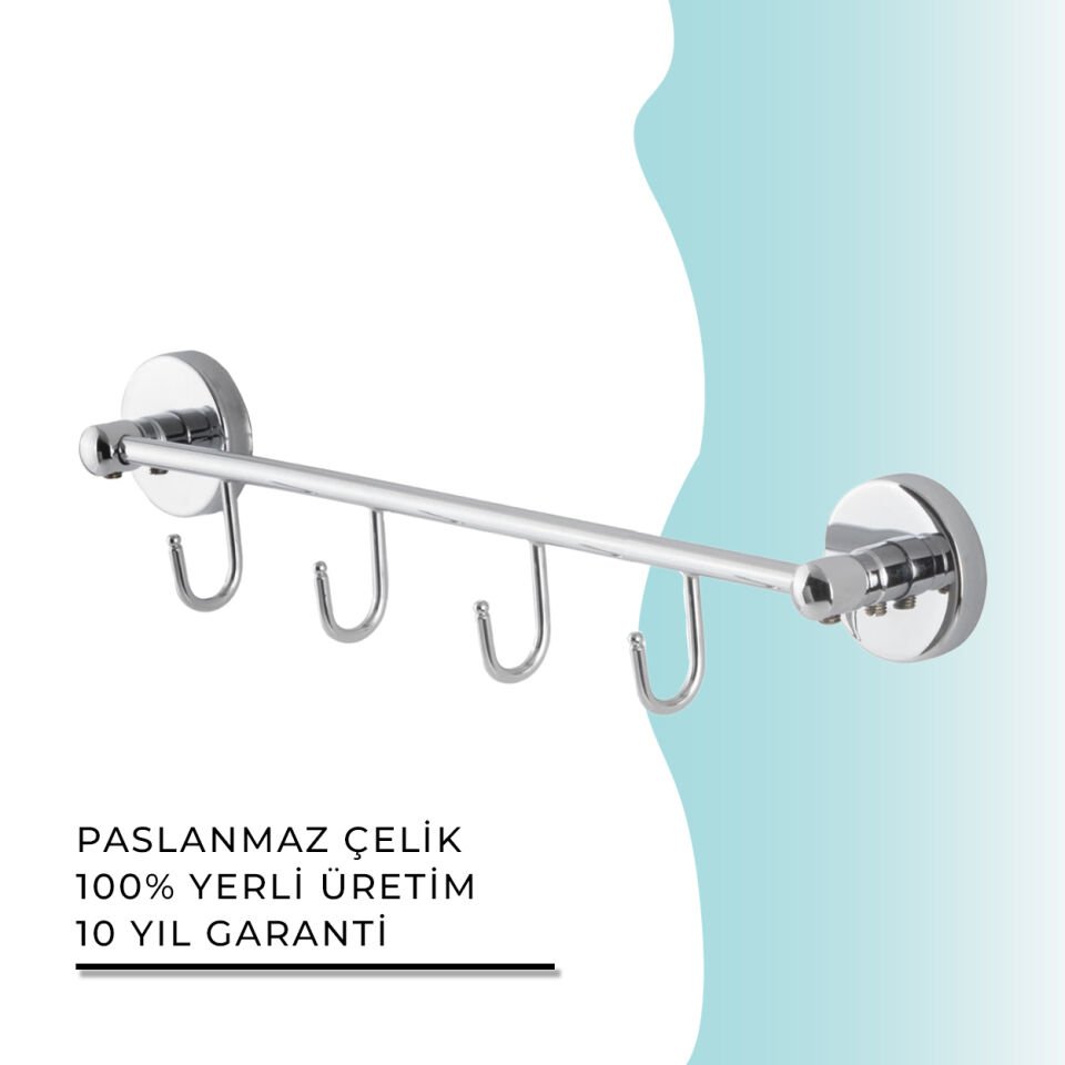 İGK YAPI - Çelik Banyo Karaca Dörtlü Askılık (KR10-019)