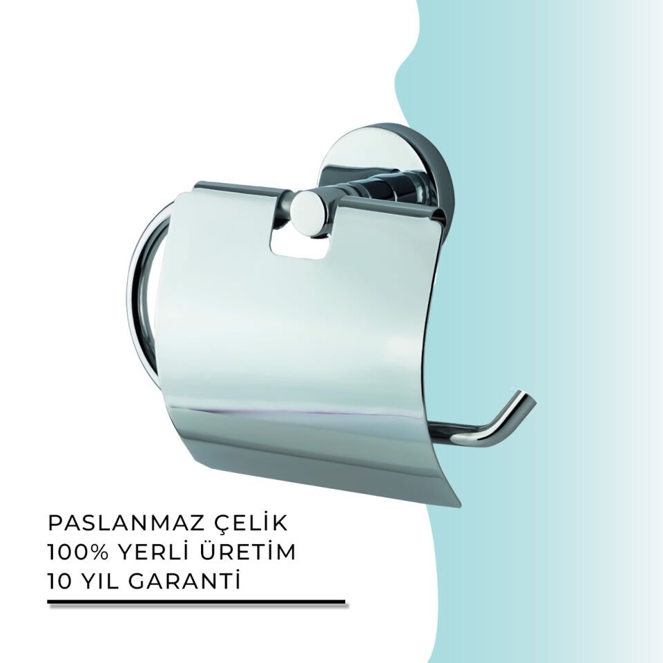 İGK YAPI - Çelik Banyo Karaca Vizyon Geniş Kapaklı Tuvalet Kâğıtlığı (KR10-028)