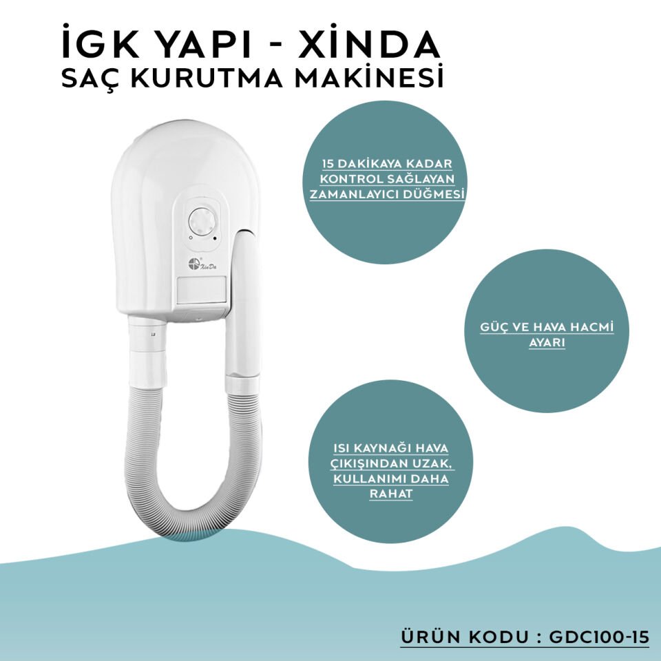 İGK YAPI – XINDA Hortumlu Saç Kurutma Makinesi (GDC100-15)