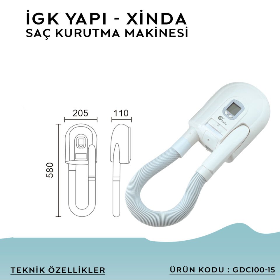 İGK YAPI – XINDA Hortumlu Saç Kurutma Makinesi (GDC150-15)