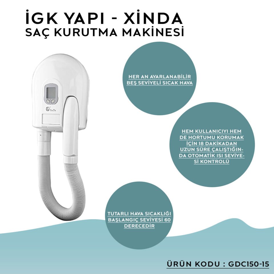 İGK YAPI – XINDA Hortumlu Saç Kurutma Makinesi (GDC150-15)