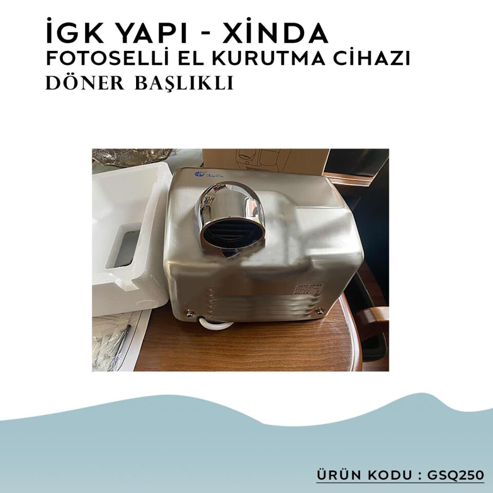 İGK YAPI – XinDa Fotoselli Döner Başlıklı El Kurutma Cihazı (GSQ250)