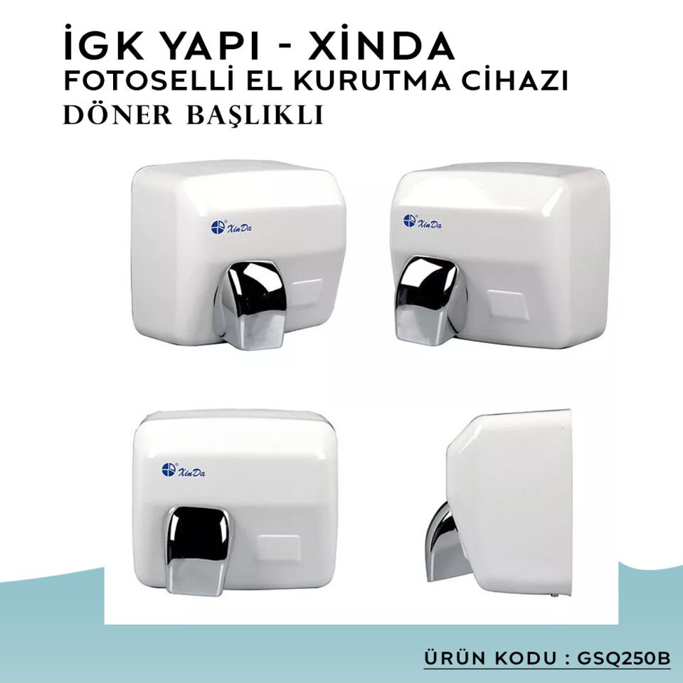 İGK YAPI – XinDa Fotoselli Döner Başlıklı El Kurutma Makinesi (GSQ250B)