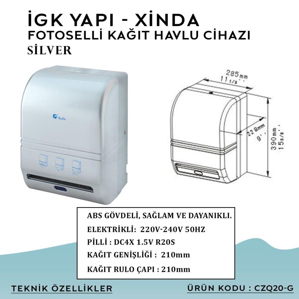 İGK YAPI – XinDa Fotoselli Silver Kağıt Havlu Makinesi (CZQ20-G)