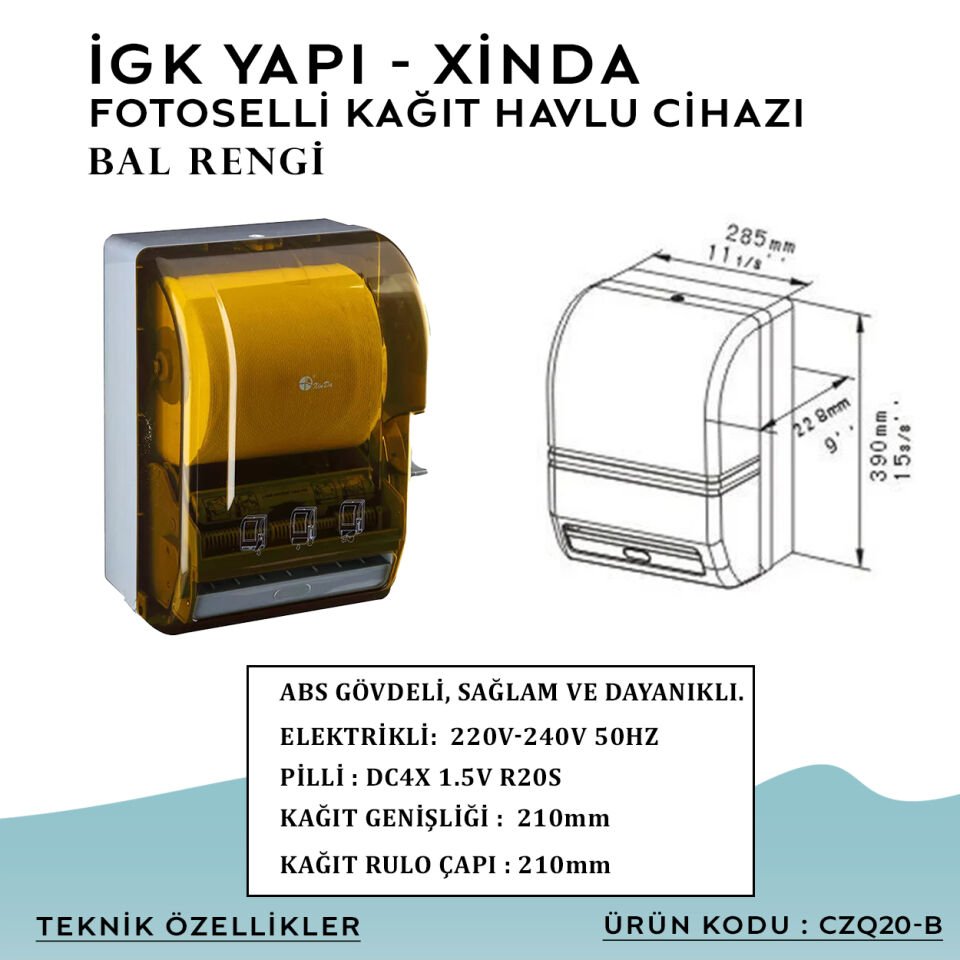 İGK YAPI – XinDa Fotoselli Bal Rengi Kağıt Havlu Makinesi (CZQ20-B)