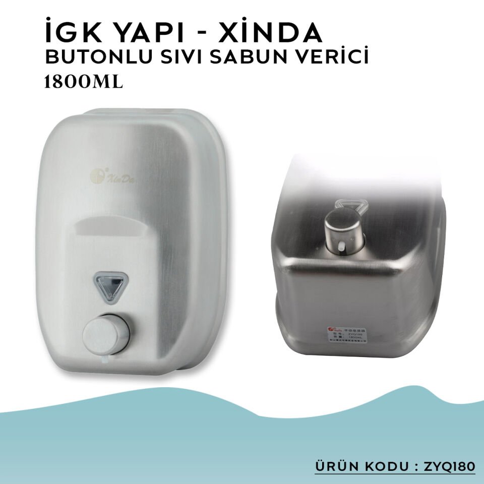 İGK YAPI – XinDa Manuel Butonlu Sıvı Sabun Verici 1800ml (ZYQ180)