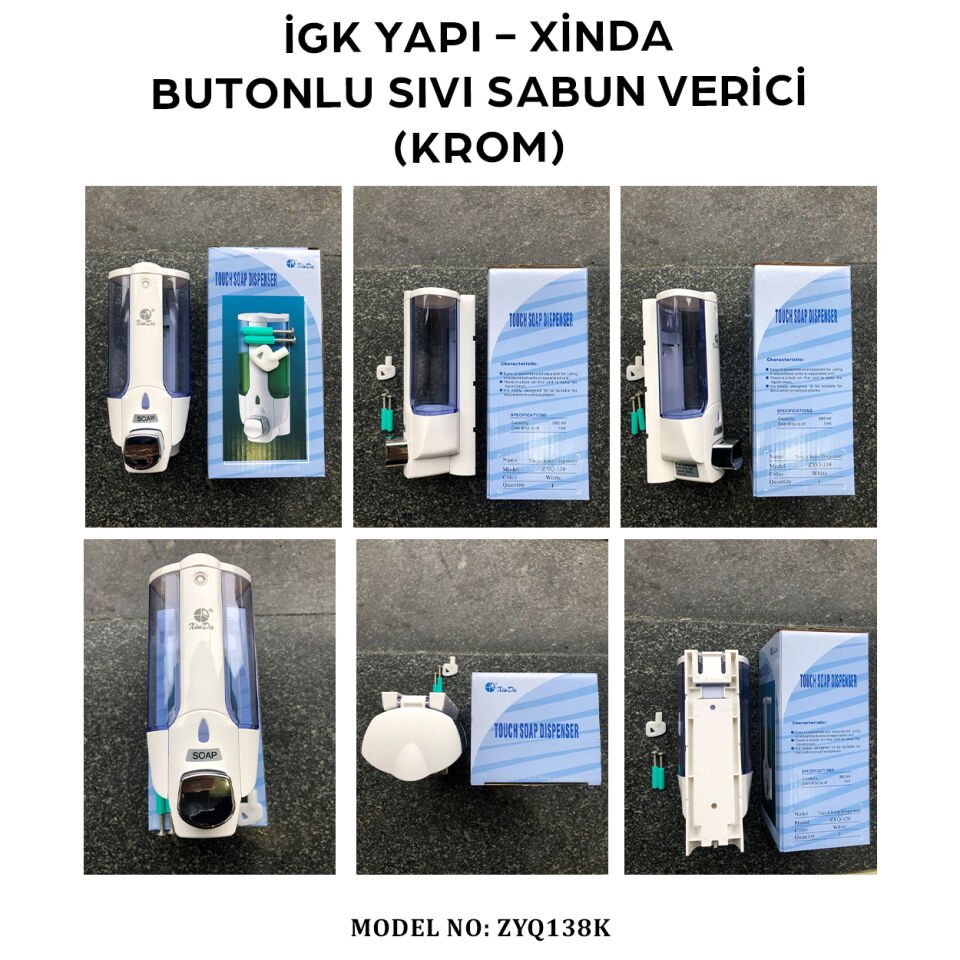 İGK YAPI – XinDa Tekli Butonlu Krom Sıvı Sabun Dispanseri (ZYQ138-K)