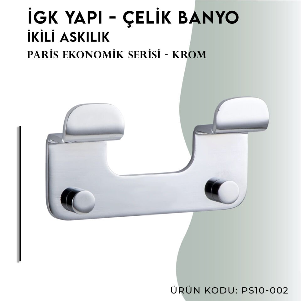 İGK YAPI - Çelik Banyo Paris İkili Askılık (PS10-002)