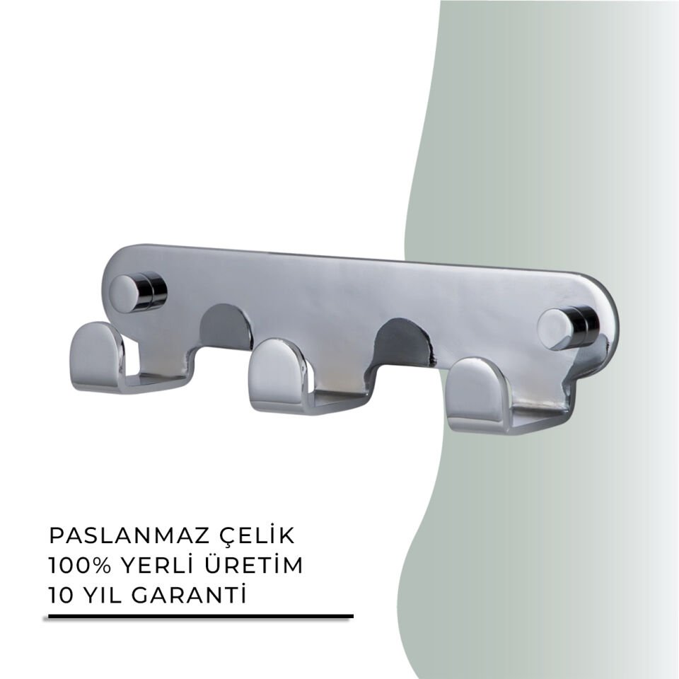 İGK YAPI - Çelik Banyo Paris Üçlü Askılık (PS10-023)
