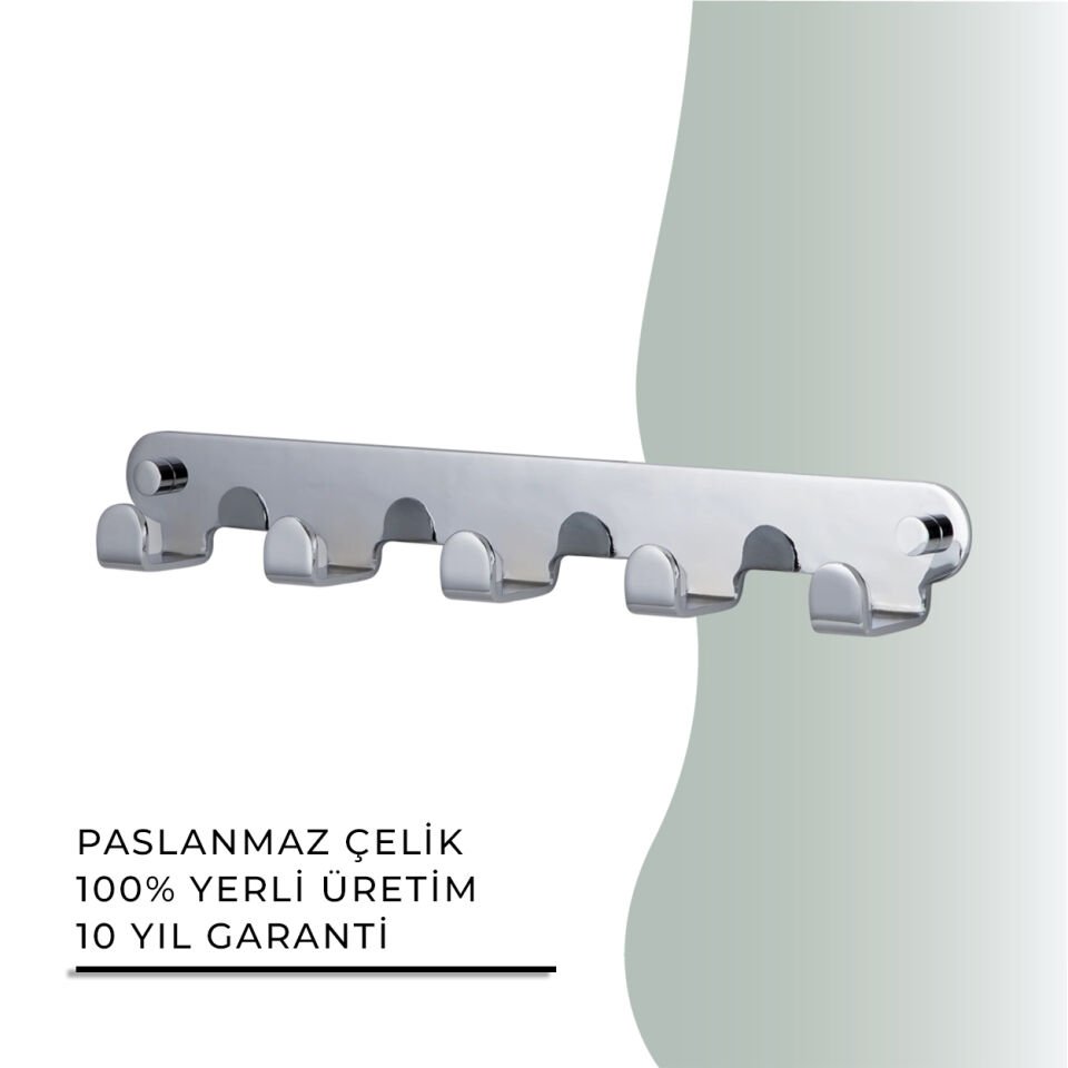 İGK YAPI - Çelik Banyo Paris Beşli Askılık (PS10-025)