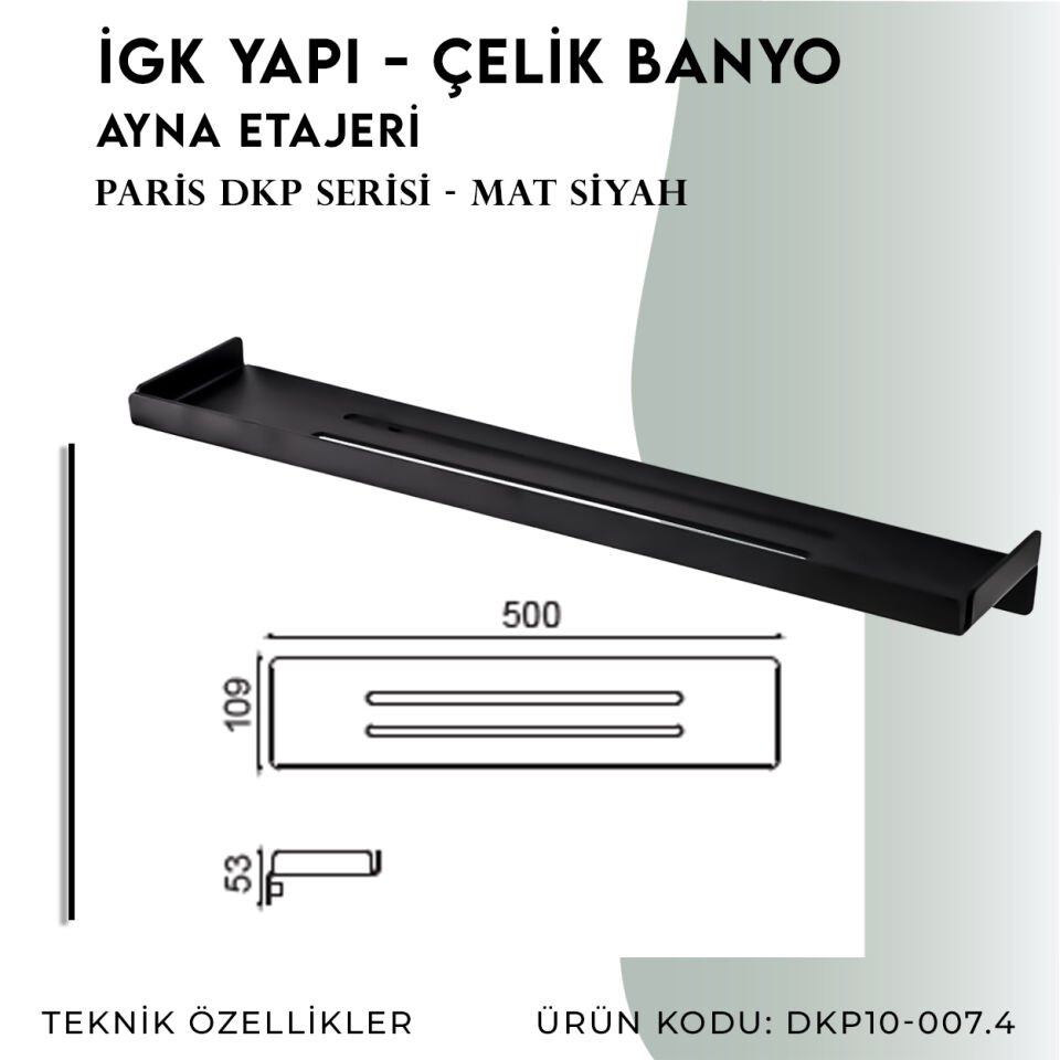 İGK YAPI - Çelik Banyo Paris Etajer 50cm (DKP10-007.4)