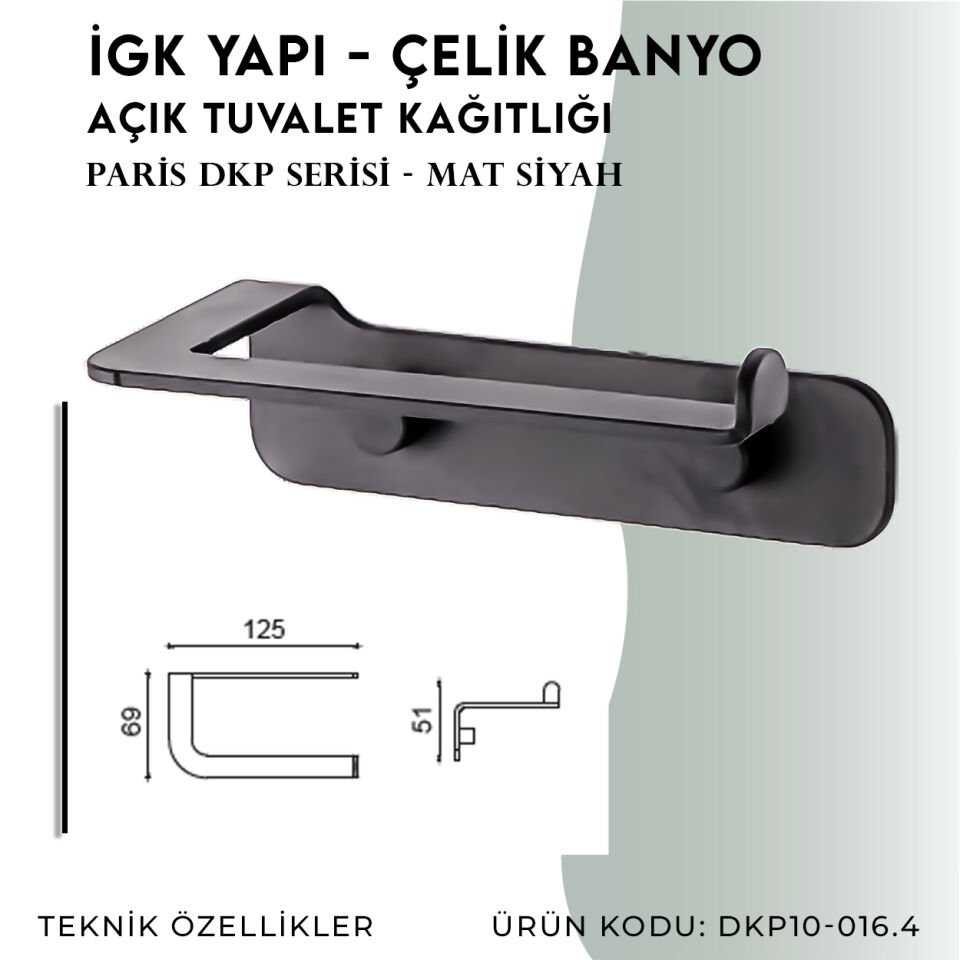 İGK YAPI - Çelik Banyo Paris Tuvalet Kâğıtlığı (DKP10-016.4)