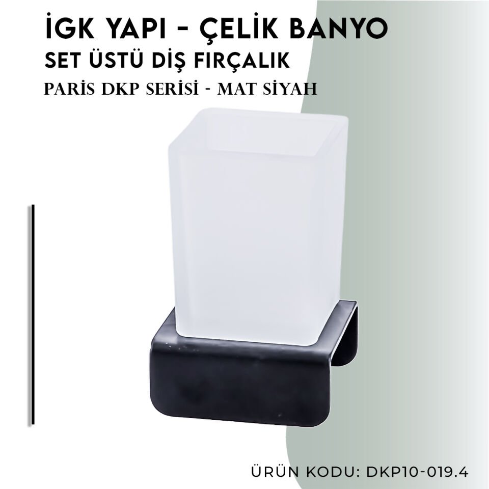 İGK YAPI - Çelik Banyo Paris Set Üstü Diş Fırçalık (DKP10-019.4)
