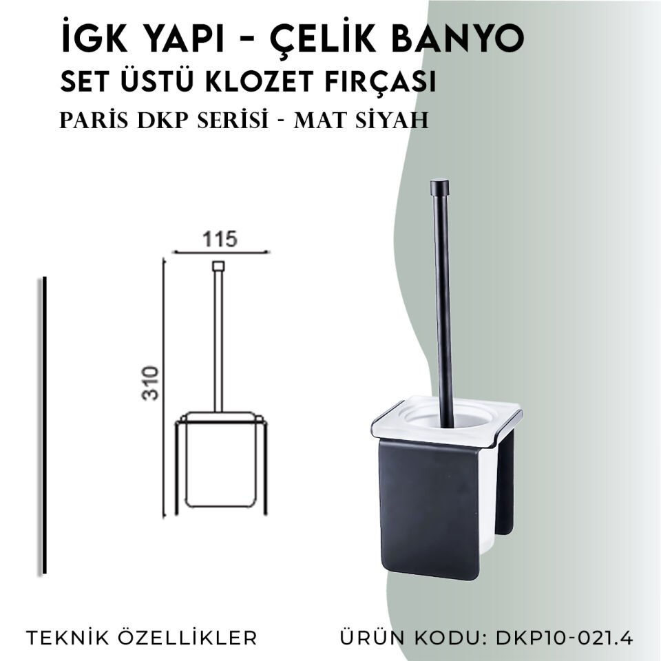 İGK YAPI - Çelik Banyo Paris Set Üstü Klozet Fırçası (DKP10-021.4)