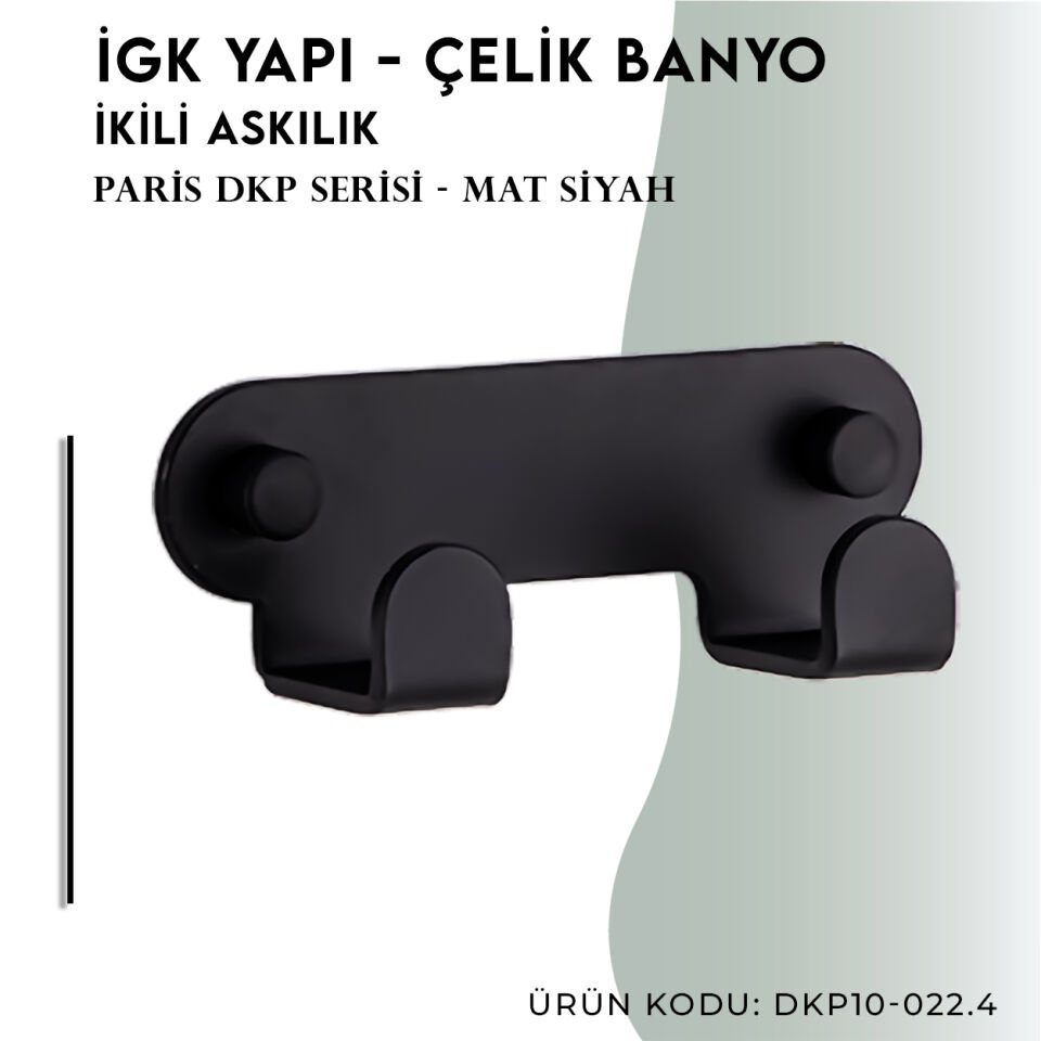 İGK YAPI - Çelik Banyo Paris İkili Askılık (DKP10-022.4)