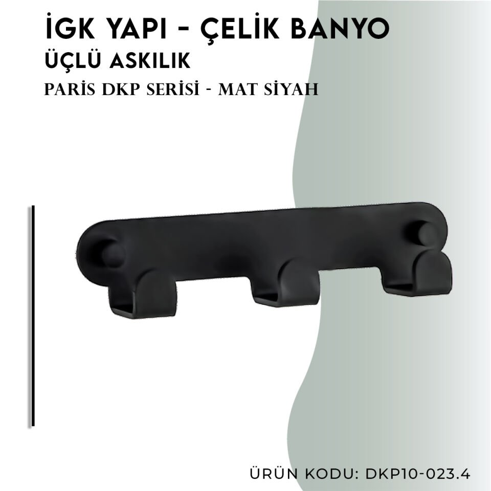 İGK YAPI - Çelik Banyo Paris Üçlü Askılık (DKP10-023.4)