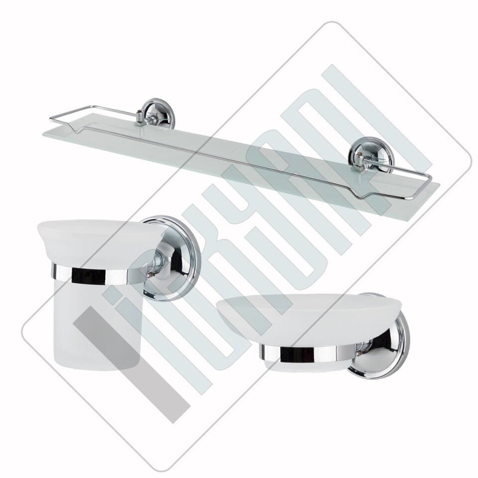 İGK YAPI - Çelik Banyo Bella Banyo Aksesuar Seti - 4 (3 Parça)