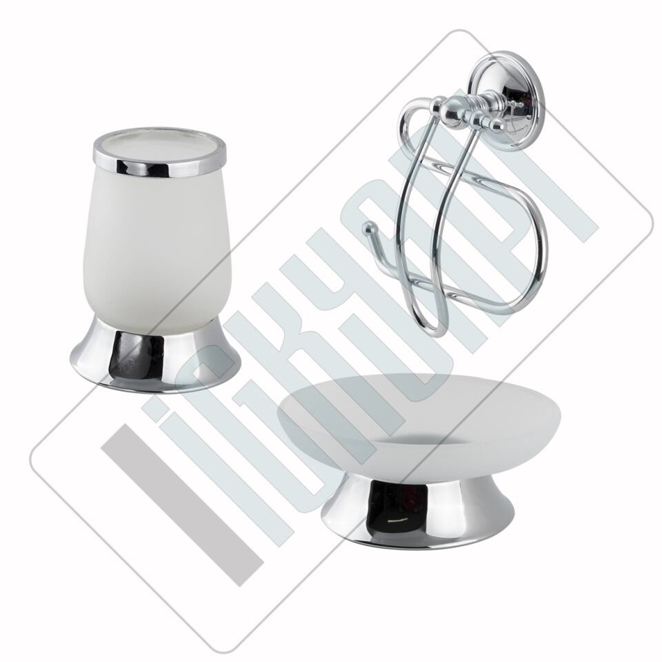 İGK YAPI - Çelik Banyo Bella Banyo Aksesuar Seti - 6 (3 Parça)