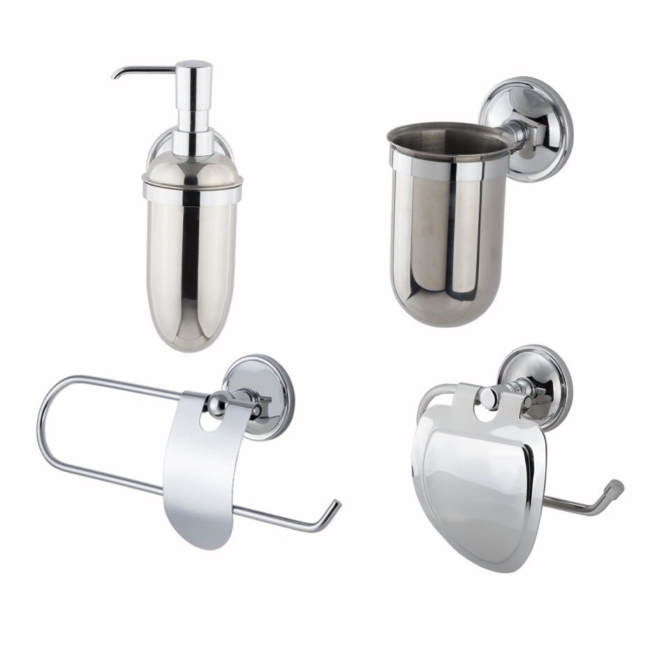 İGK YAPI - Çelik Banyo Bella Banyo Aksesuar Seti - 7 (4 Parça)