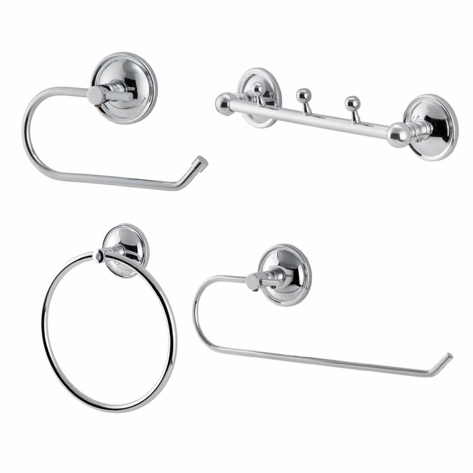 İGK YAPI - Çelik Banyo Bella Banyo Aksesuar Seti - 8 (4 Parça)