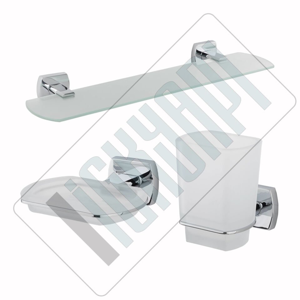 İGK YAPI - Çelik Banyo Milano Banyo Aksesuar Seti - 20 (3 Parça)