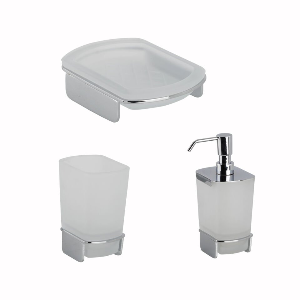 İGK YAPI - Çelik Banyo Milano Banyo Aksesuar Seti - 22(3 Parça)