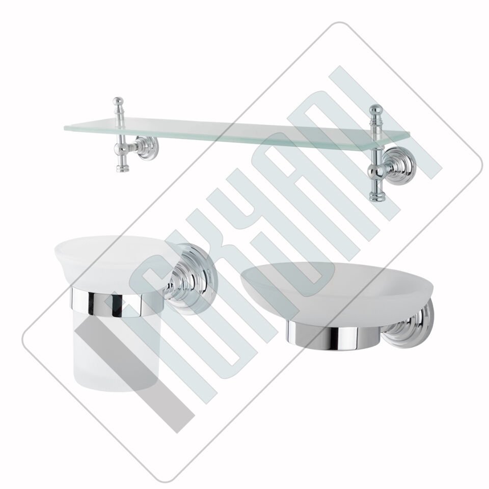 İGK YAPI - Çelik Banyo Ottoman Banyo Aksesuar Seti - 23 (3 Parça)