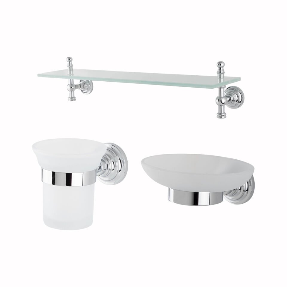 İGK YAPI - Çelik Banyo Ottoman Banyo Aksesuar Seti - 23 (3 Parça)