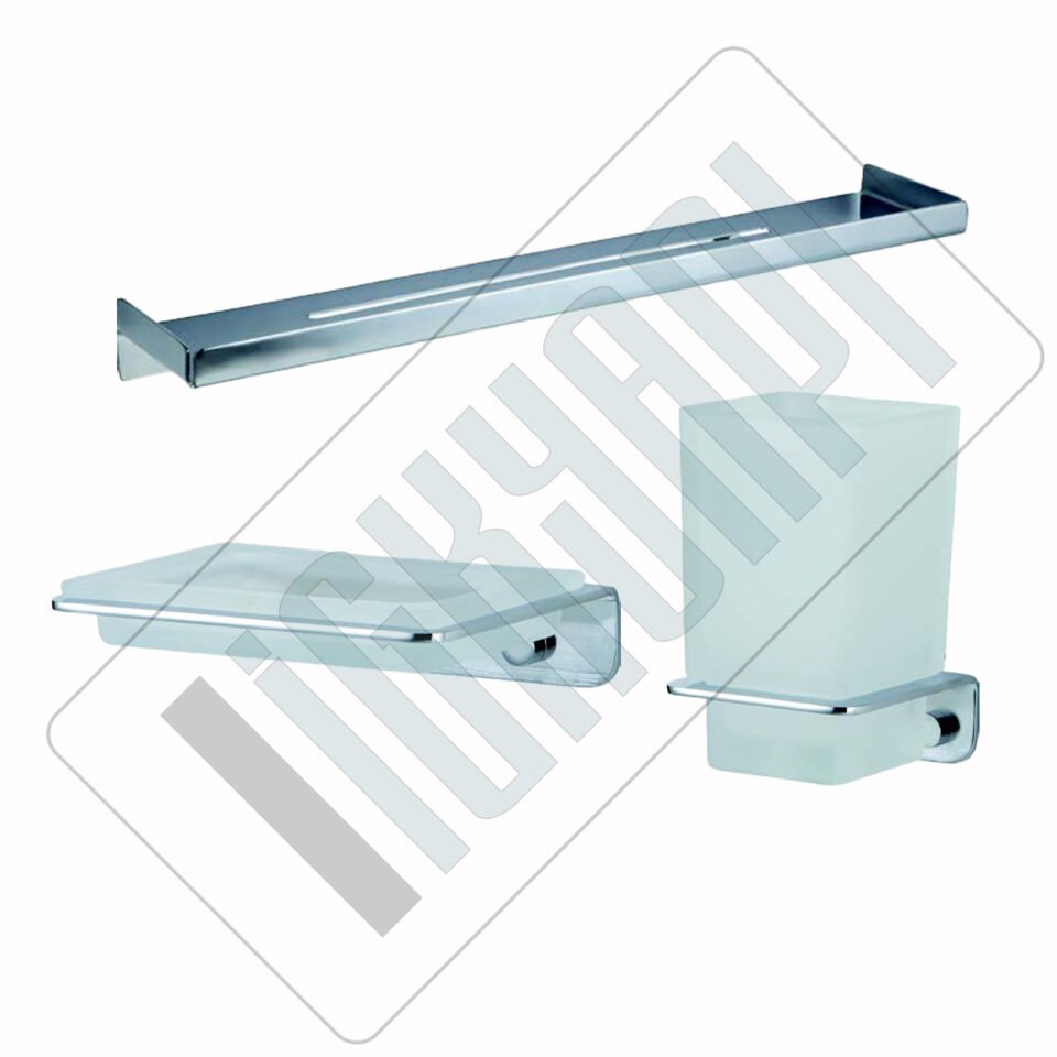 İGK YAPI - Çelik Banyo Paris Banyo Aksesuar Seti - 26 (3 Parça)