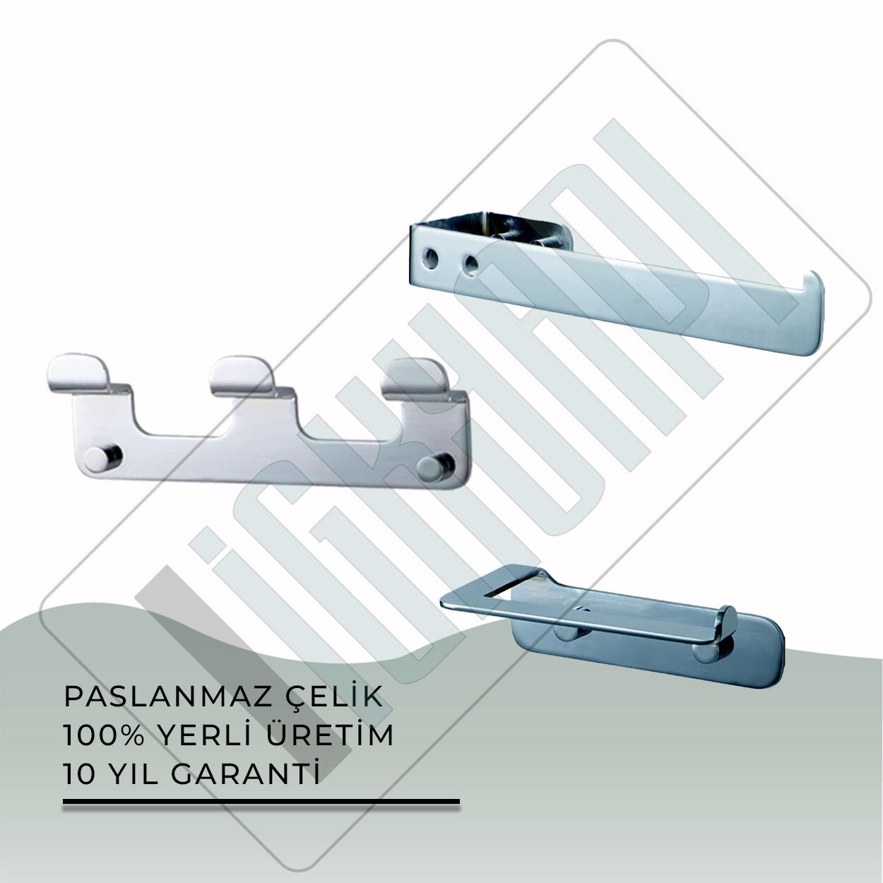 İGK YAPI - Çelik Banyo Paris Banyo Aksesuar Seti - 29 (3 Parça)