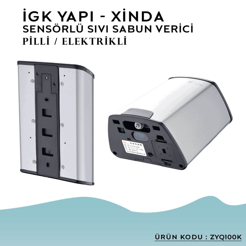 İGK YAPI – XinDa Fotoselli Pilli / Elektrikli Sıvı Sabun Dispanseri (ZYQ100K)